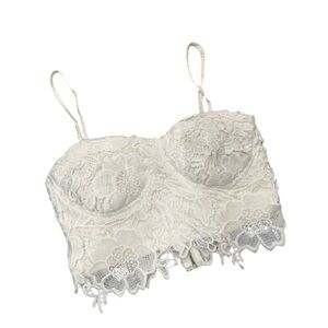 Signature8 White Lace Cropped Bralette